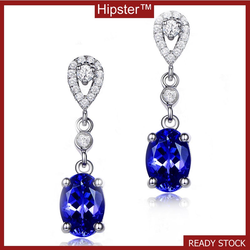 Fashion Blue Crystal Elegance Retro Rhinestone Earrings