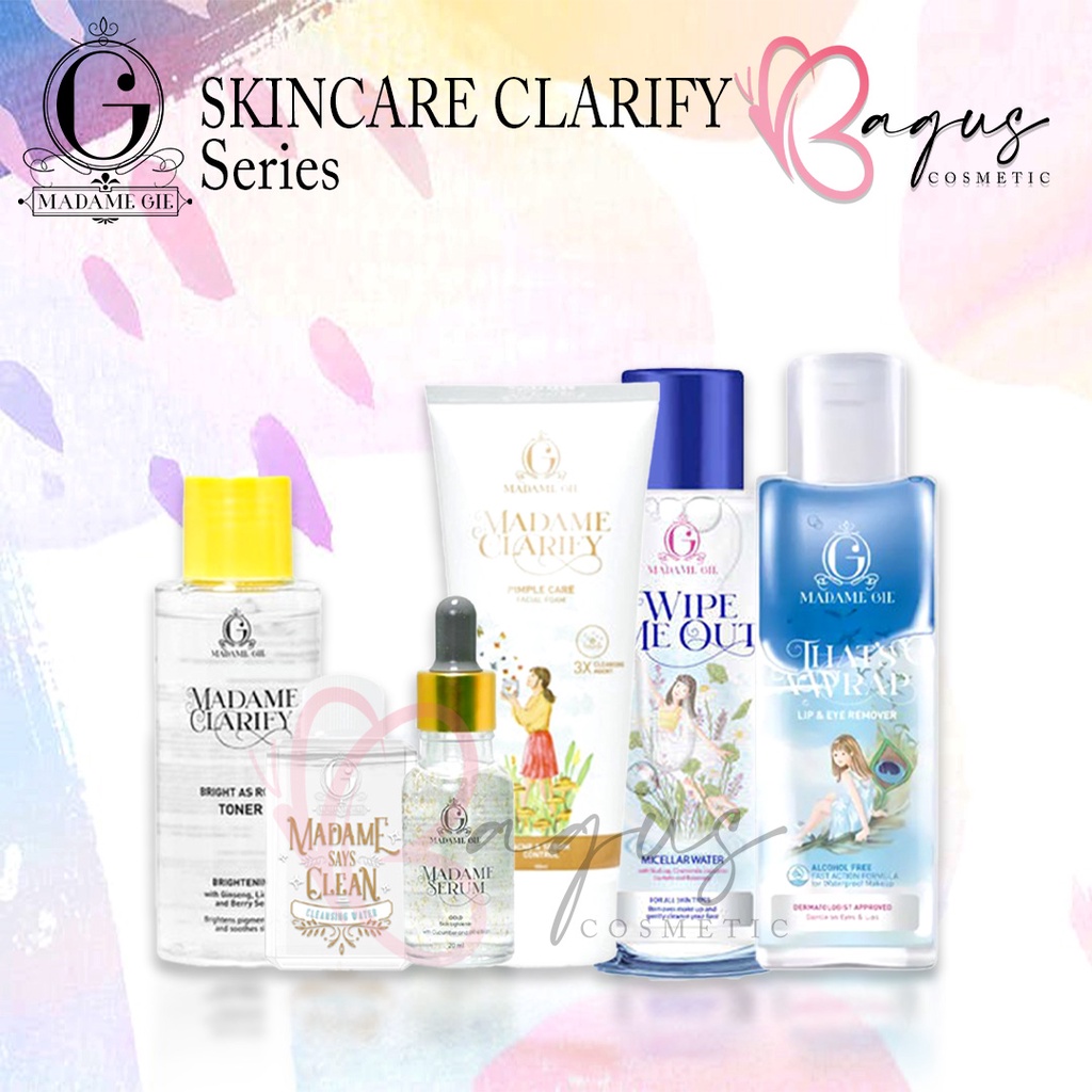 ⭐BAGUS⭐ MADAME GIE SKINCARE CLARIFY SERIES | Face Toner | Facial Foam | Serum | Mist | Micellar