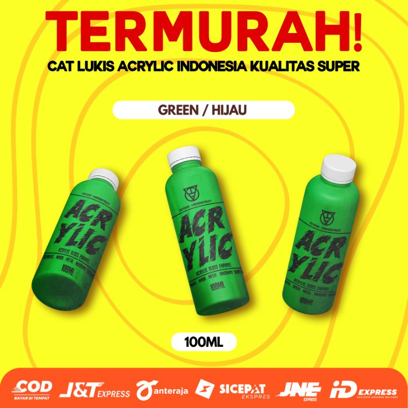 

Cat Lukis Serba Guna 100ml Hijau - Cat Akrilik - Acrylic Paint Cat Sterefoam