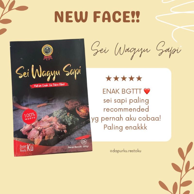 

[PROMO KEMASAN BARU] Sei Wagyu Sapi Premium Kemasan Dapurku Restoku