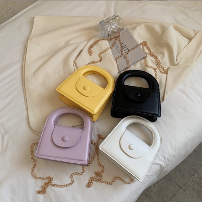 QUEEN Tas Selempang Slingbag Wanita Polos Tali Rantai Tas Jinjing Top Handle Bag Remaja Korean Style Chikoisme (RSL) NR