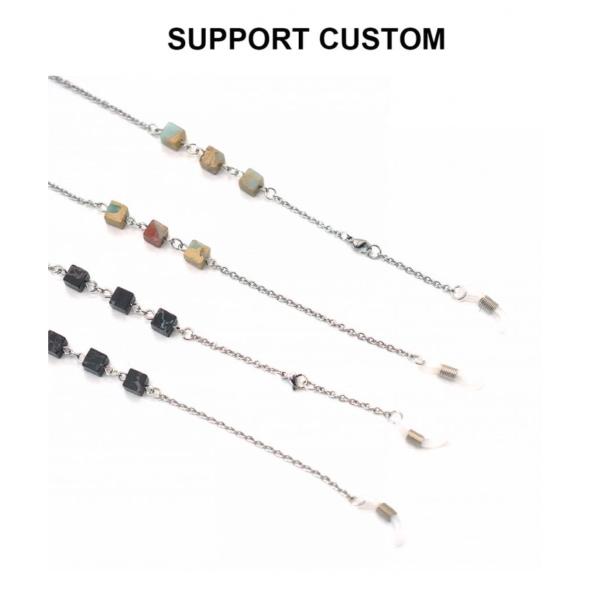Mask Rope Glasses Chain Glasses Decorative Accessories Cube Multicolor Pendant Metal Glasses Chain Anti-slip Mask Extension Strap Glasses Lanyard Mask Chain -OW-