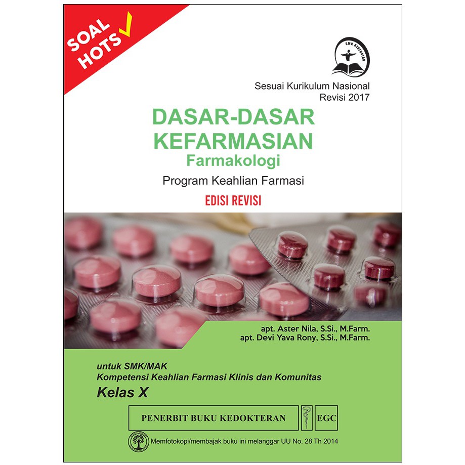 Original Buku Dasar-Dasar Kefarmasian Farmakologi Program Keahlian Farmasi Edisi Revisi Kelas X