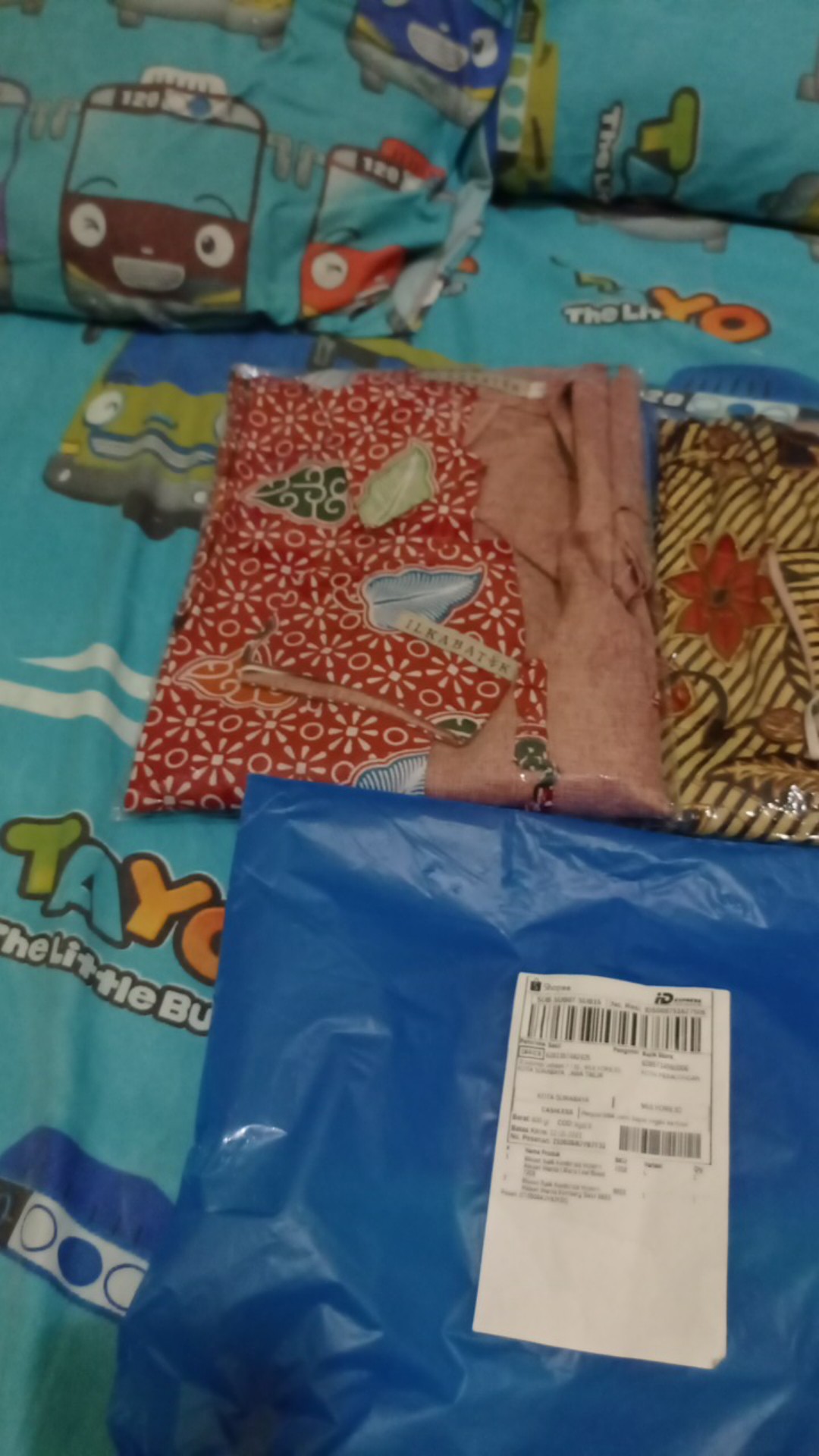 Atasan Batik Wanita Kembang Salur Resleting Belakang 6653