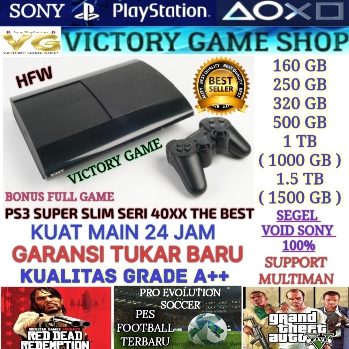 [Game/Console] Ps3 Ps 3 Playstation 3 Super Slim 500Gb Ofw + Full Game + Bergaransi