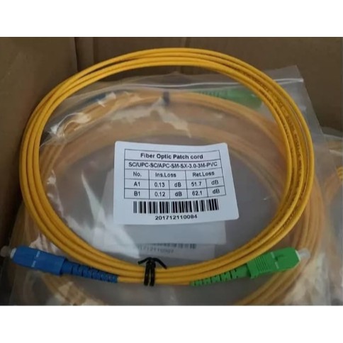 Kabel 𝗣𝗮𝘁𝗰𝗵𝗰𝗼𝗿𝗱 30 Meter SC UPC To SC APC SM Kabel Jumper Fiber