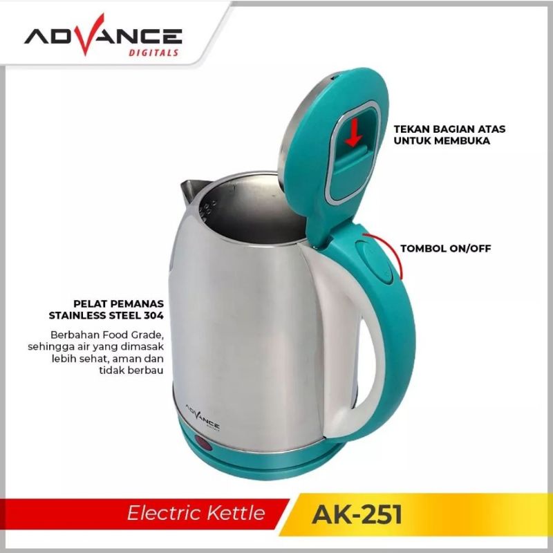 Advance Electric Kettel 2.5L / Teko Listrik AK-251