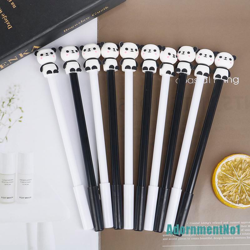 (AdornmentNo1) 5pcs / Set Pulpen Gel Ajaib Motif Kartun Panda Cina Untuk Pelajar