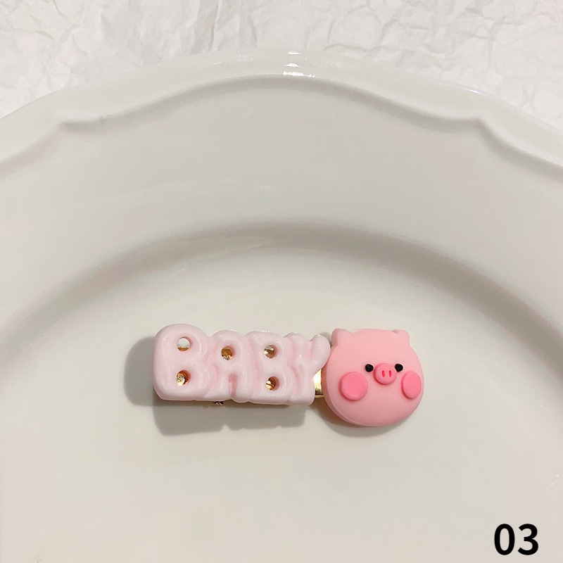 Kawaii Pink Pig Hair Clip Heart Decoration Student Cute Pink Hair Card Soft Sister Clip Headdress Girl Sweet Heart Jewelry