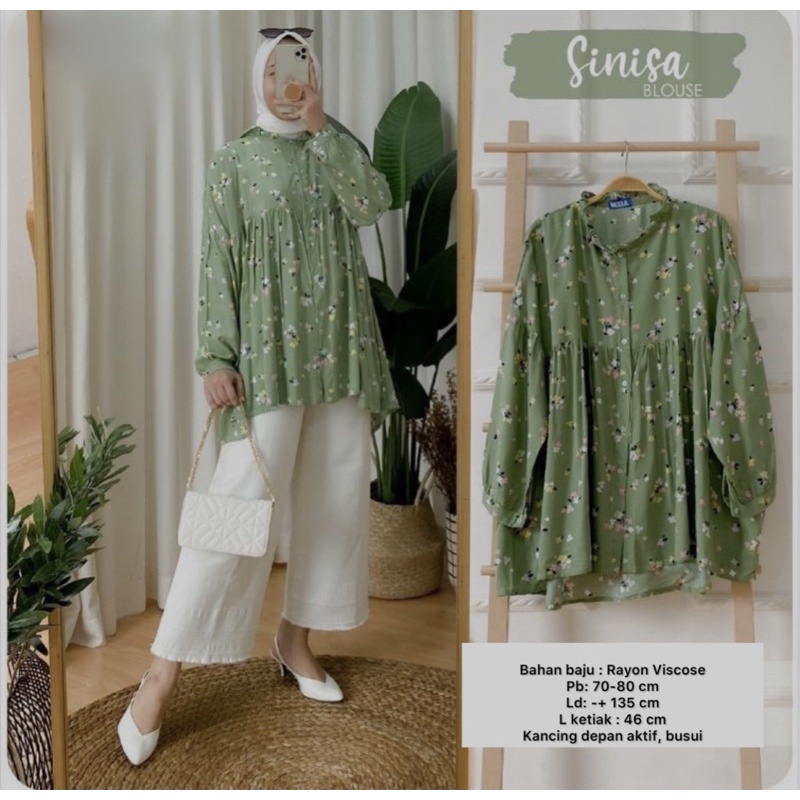 MONOCHROME OVERSIZE BLOUSE MOTIF - ATASAN RAYON FULL KANCING JUMBO / ATASAN RAYON KOMBINASI-SINISA OVERSIZE