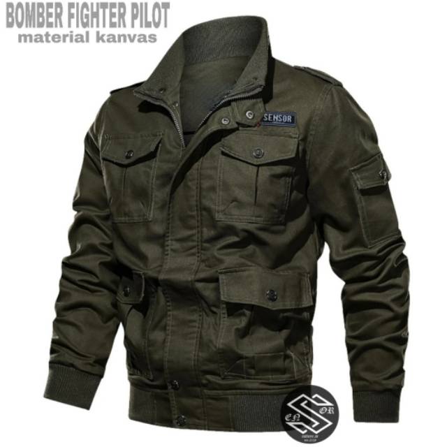 Jaket bomber parka military pria
