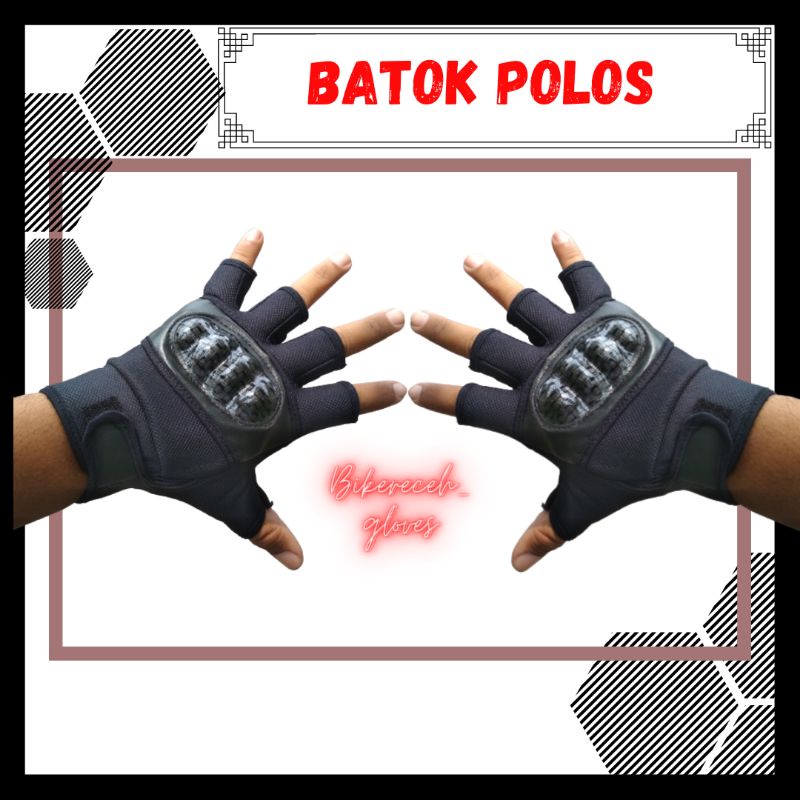 SARUNG TANGAN BATOK POLOS MOTOR PRIA DEWASA GLOVES SETENGAH JARI GLOVE BIKER SPORT