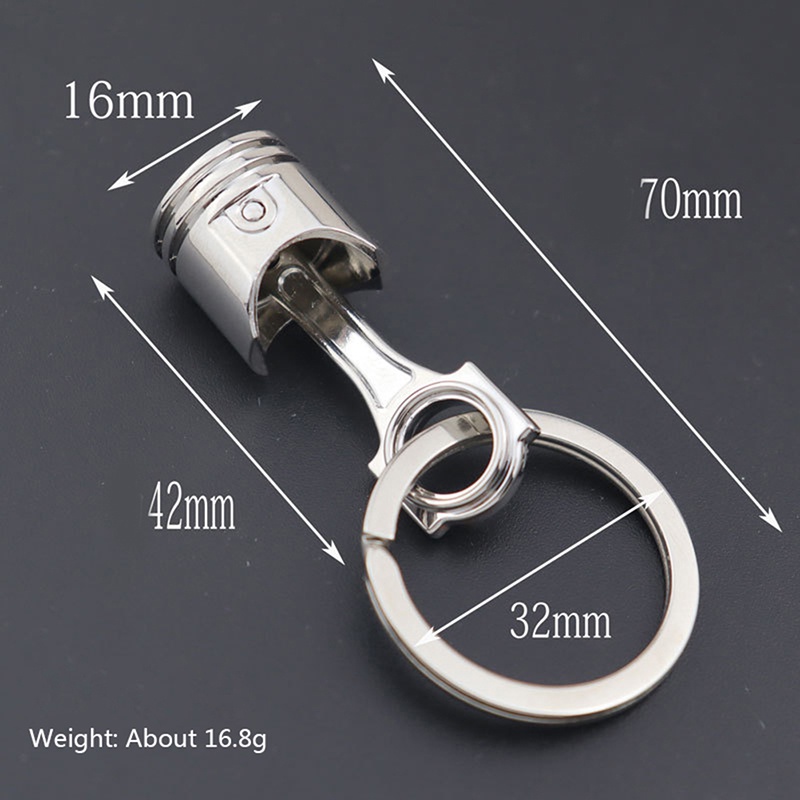 Gantungan Kunci Bentuk Piston Mesin Mobil Warna Silver