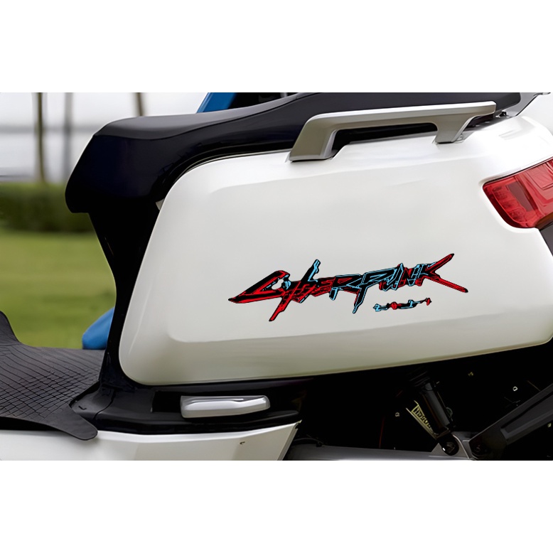 Cyberpunk 2077 Stiker Mobil Sepeda Motor Skuter Motocross Sepeda Reflektif Decal Stiker Modifikasi Keren Untuk Honda