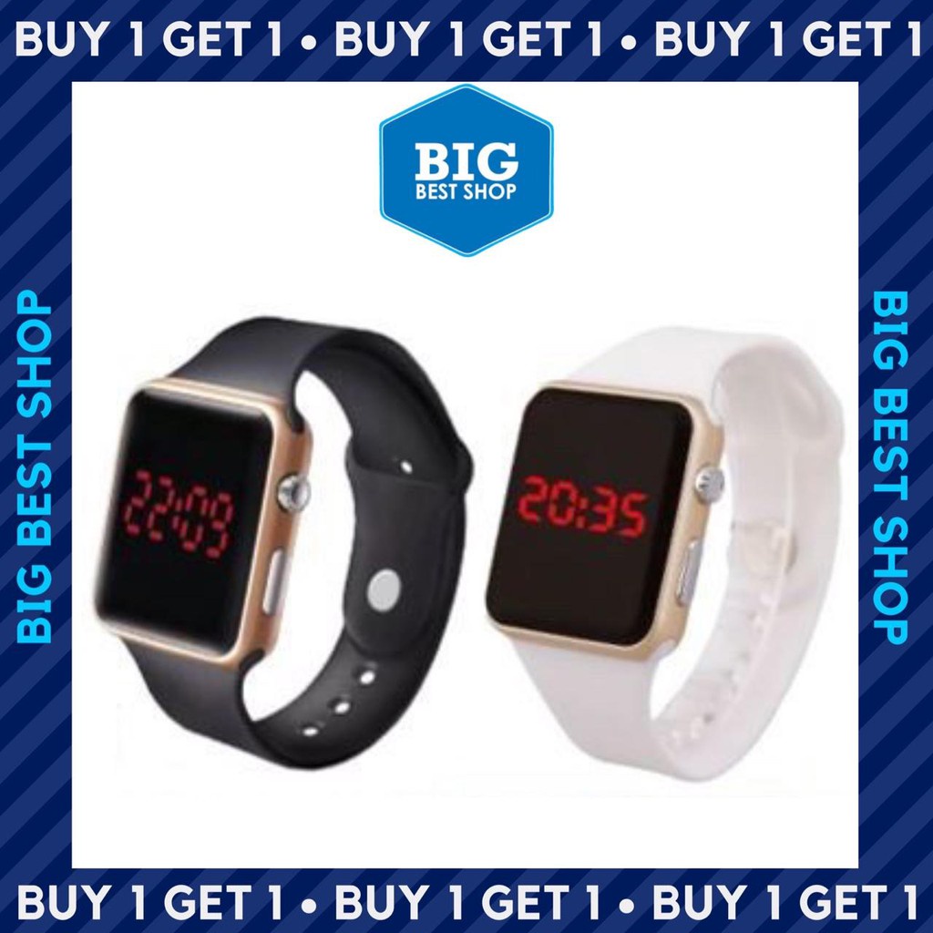 ✅Grosir Jam Senen - BUY 1 GET 1 - Jam Tangan Rubber Strap / LED PREMIUM / Unisex