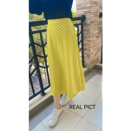SKIRT FLARE POLKA. ROK WANITA MODIS MOTIF POLKADOT FIT TO XXL-3