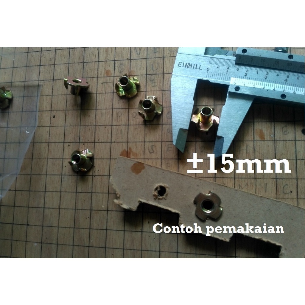 [HAEBOT] Mur Tanam Nut Insert Tee T Cakar 5mm M5 Rumahan Baut Kayu BED CNC Meja Logam Pengunci Bolt Housing Sel