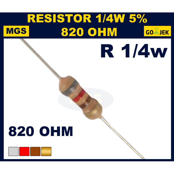 Warna Resistor 820 Ohm 1 Watt Ide Perpaduan Warna.