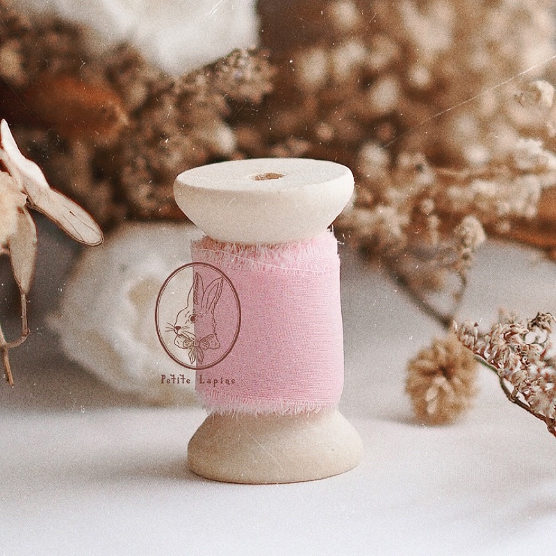 

Silk Ribbon Baby Pink *TANPA ROLL KAYU* | Wedding Styling Calligraphy Ribbon | Pita | Baby Pink by Petite Lapine