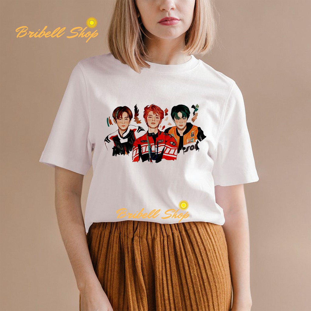 Baju Kaos Wanita dan Pria Bergambar Mark Jaehyun Taeyong NCT 127 S-XX Lengan Pendek