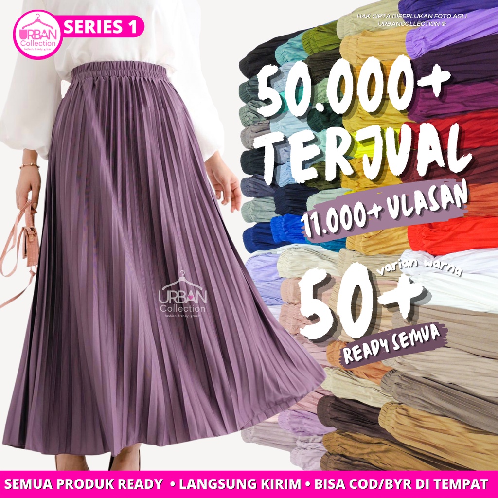 ROK PLISKET PREMIUM / ROK REMPEL / ROK MAYUNG PLISKET / 70+ WARNA