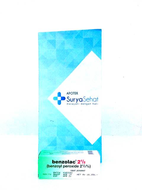 Benzolac 2.5% 5gram / Benzolac 5% 5gram Obat Jerawat