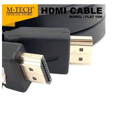 Cable hdtv 1.4 m-tech 10m flat gold male-male full hd for tv ps3 pc laptop - Kabel hdtv 10 meter 3d