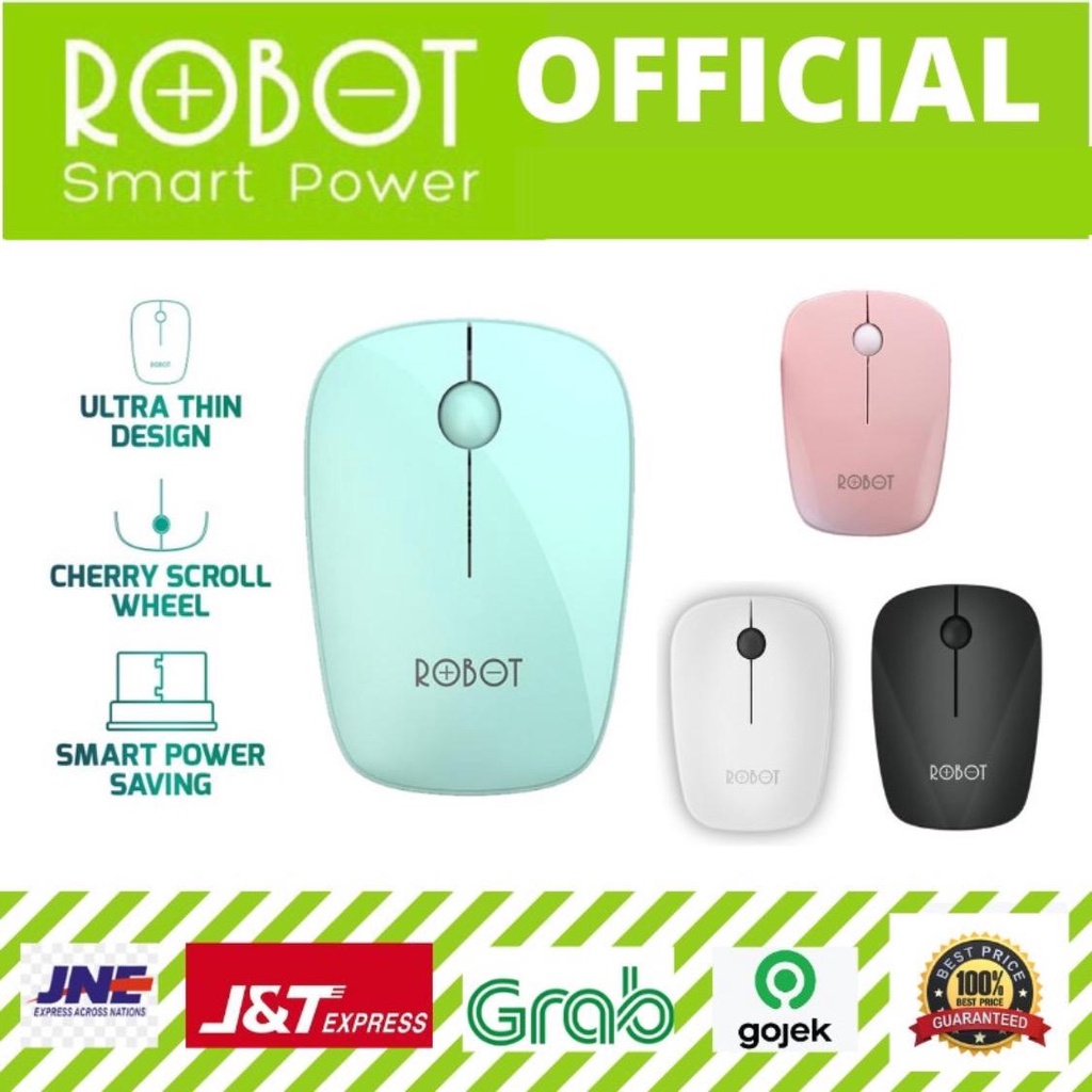 Mouse Wireless Robot M220 2.4G  - Garansi Resmi 1 Tahun