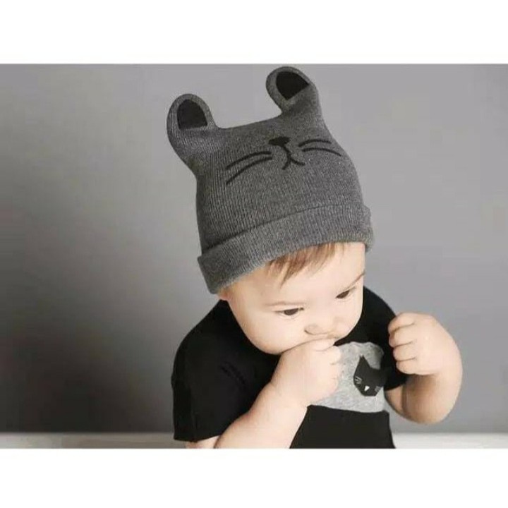 Kupluk Bayi Kucing BB-25 / Kupluk Bayi Lucu / Kupluk Bayi Laki Laki Perempuan/ Kupluk Anak Laki Laki Perempuan /Kupluk Rajut Bayi, Topi Bayi Newborn, Kupluk Bayi Newborn, Kupluk Bayi Lucu