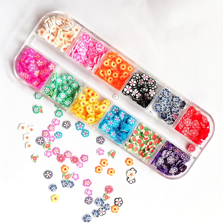 12kisi 3D Plastik Bunga Buah Kuku Dekorasi DIY Nail Art Tips Manicure Polish Decor Aksesoris