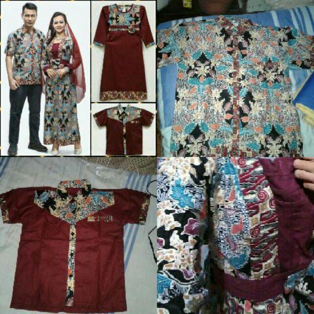 Qnunbatik Batik Keluarga Gamis Muslim Wanita Sedona Parang