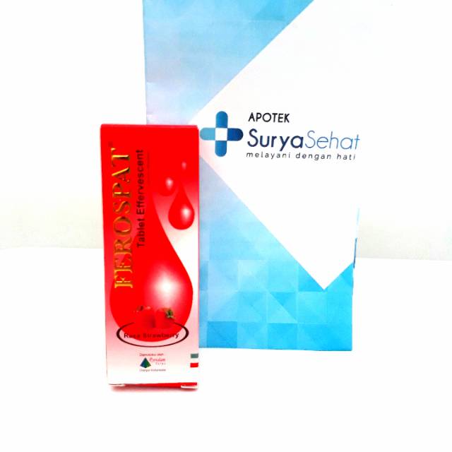 Ferospat Effervescent Tablet Rasa Strawberry isi 10 tablet