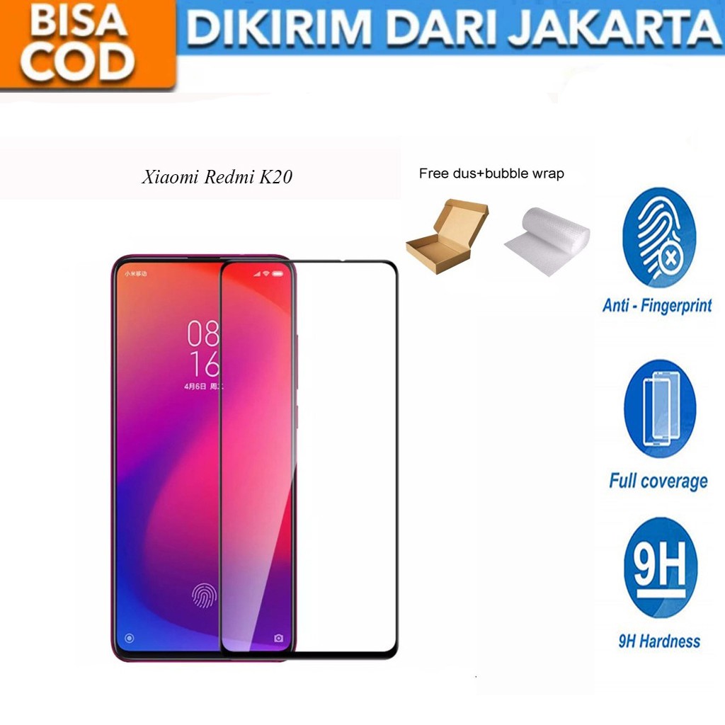 Xiaomi Redmi K20 Full Cover/Full Screen Tempered Glass Screen Protector Anti Gores