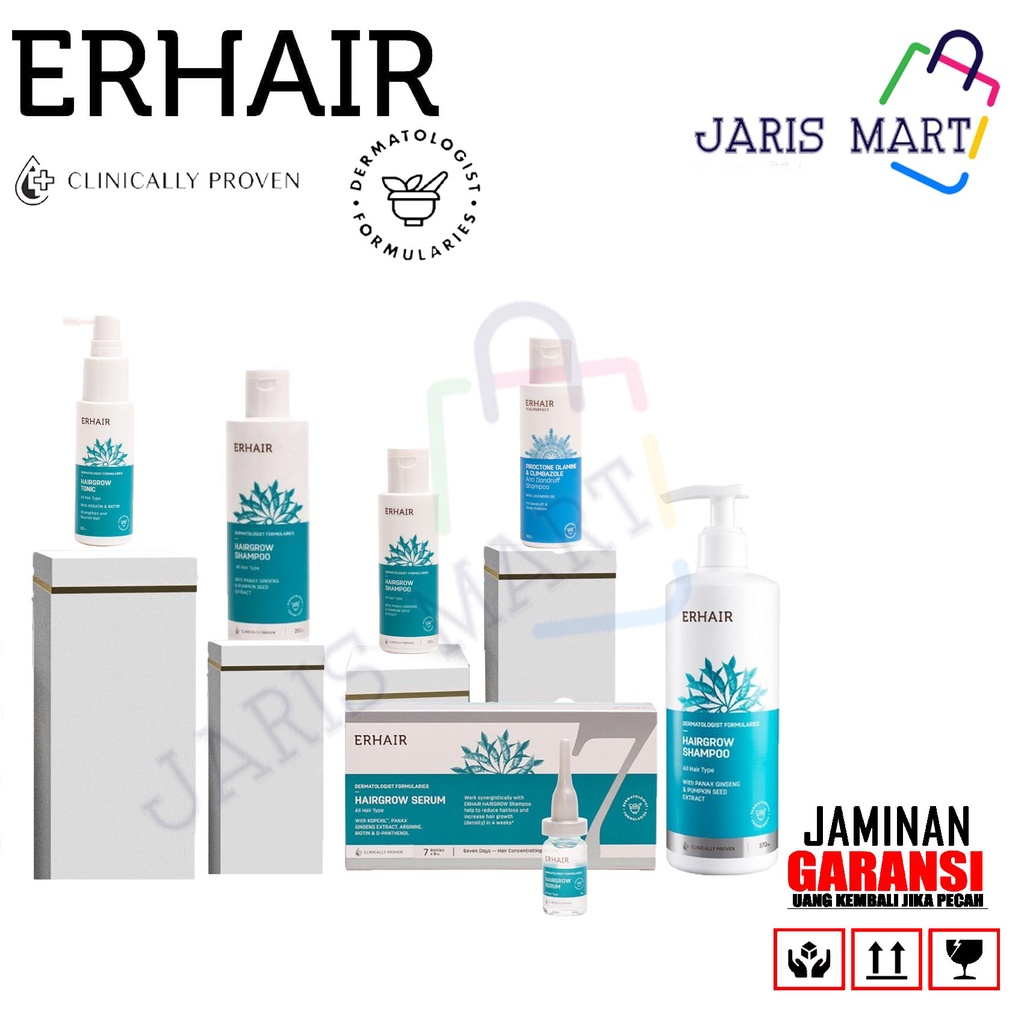 Erha hair grow serum 7x8 ml, tonic 60ML, shampoo 100 ML Anti Rontok & Penumbuh Rambut / scalperfect 