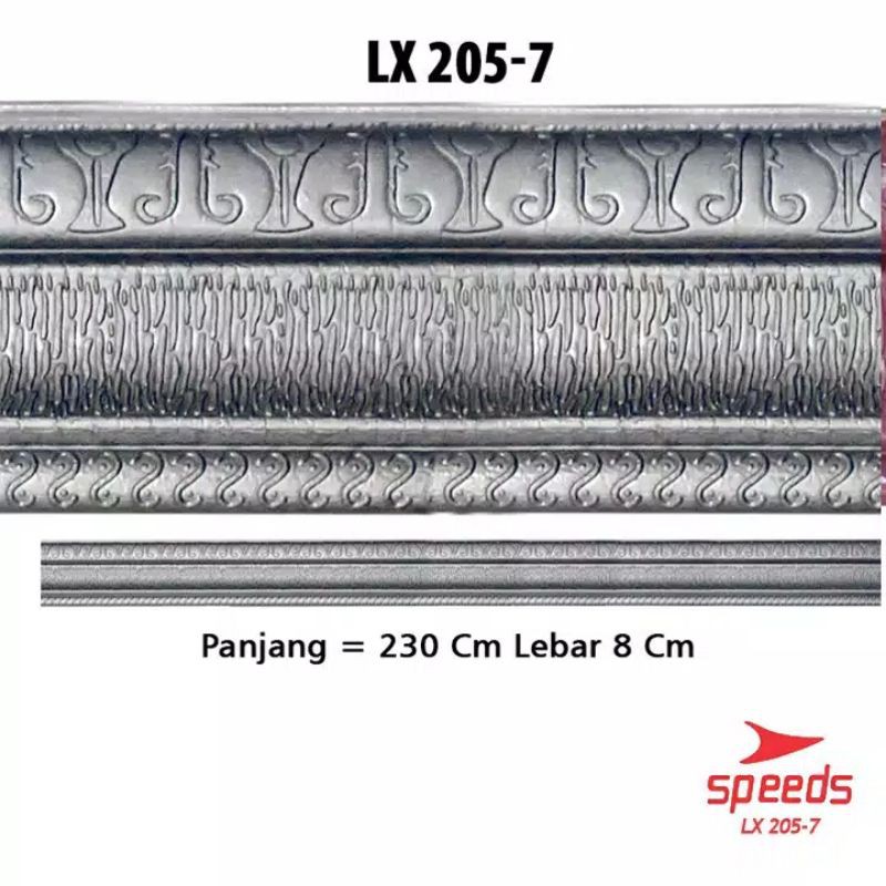 wall border 3d silver / list border 3d silver / penyekat dinding