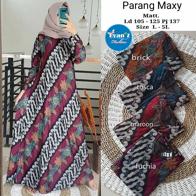 Gamis Longdress Batik Calvin Jeans Size Jumbo