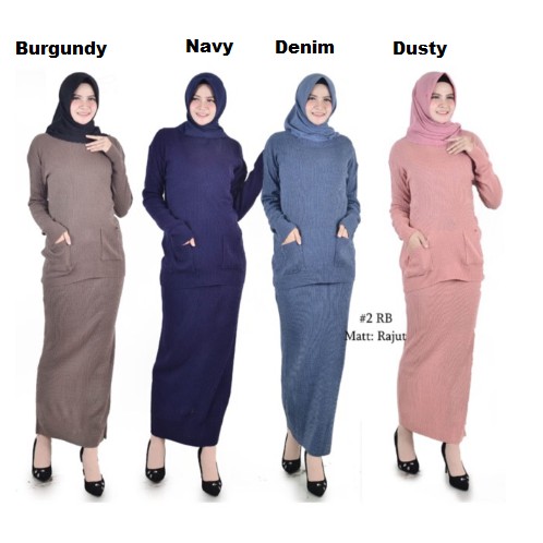 TokoMilkan - Dress Wanita Setelan BOXY Dress Wanita Bahan Rajut | Dress Set Boxy