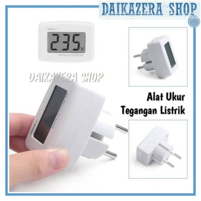 Alat Pengukur Tegangan Listrik / Voltmeter Digital AC EU Plug 110-300V