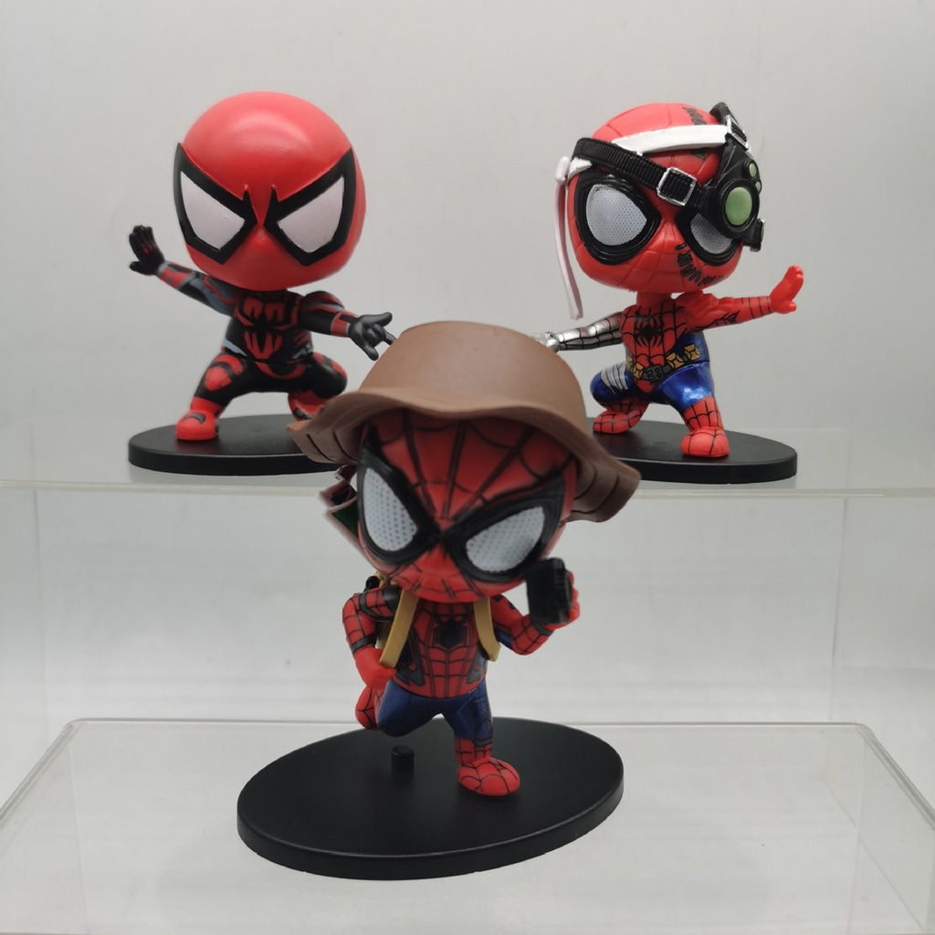 Spider-Man Mini Car Home Decoration Doll With Magnet PVC Figure Model Toy 