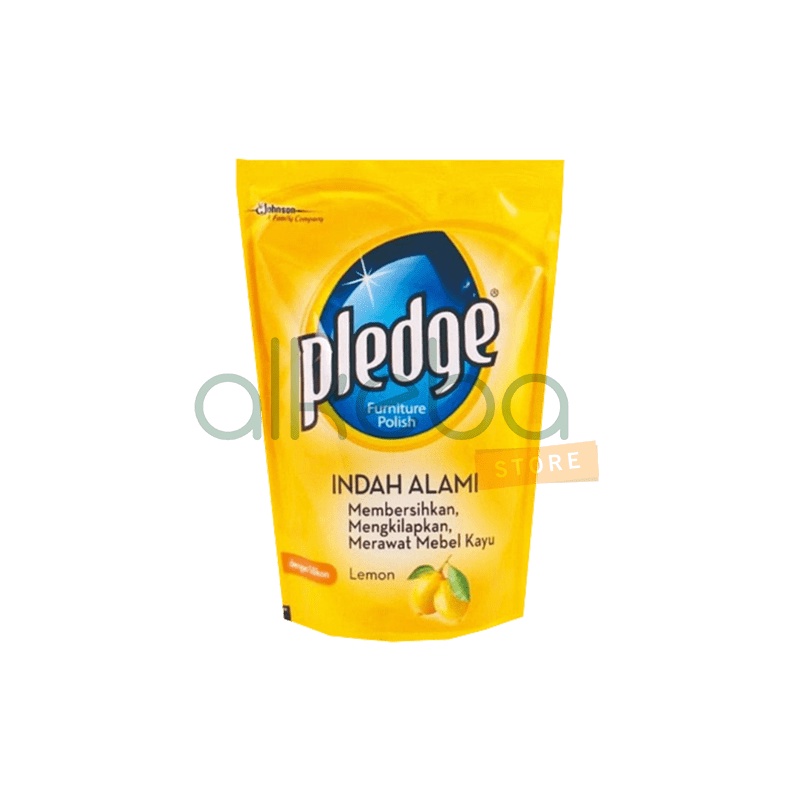 PLEDGE Refill FURNITURE POLISH MERAWAT MEBEL NATURAL BEAUTY LEMON POUCH 450 ML