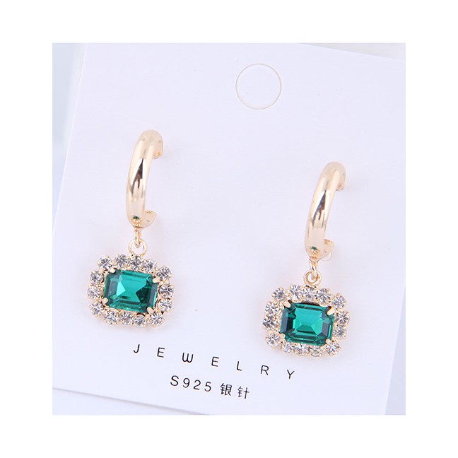 LRC Anting Tusuk Fashion Blue 925 Silver Needle Gemstone Stud Earrings A59438