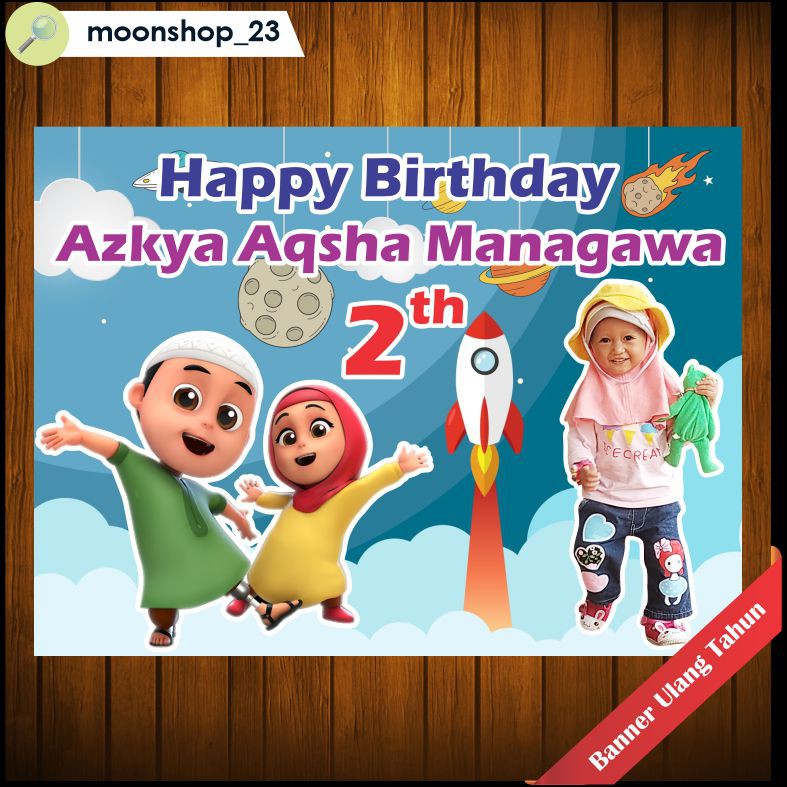 Spanduk / Banner / Backdrop Ulang Tahun Custom Tema Nussa dan Rara / Nusa Rara