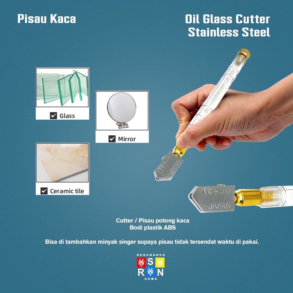 Pisau Potong Kaca l Pemotong Kaca l Oil Cutter Resonance Home