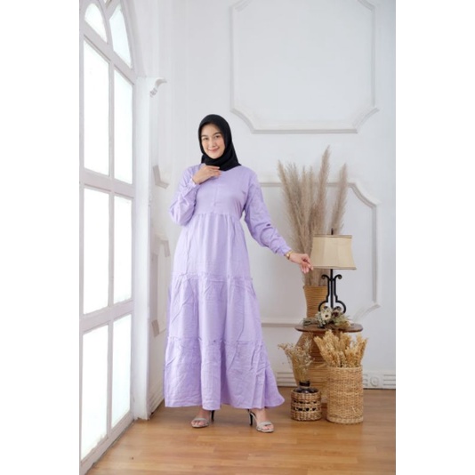 Gamis Hitam Polos Busui Murah Homedress Rayon Premium dress Lengan Panjang