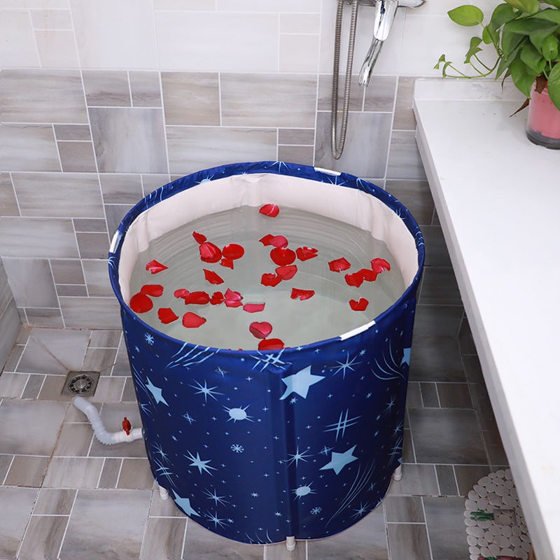 Bak Spa Dewasa Plus Bak Mandi Anak SPA Bathtub Lipat Portable Adult Folding Bath 65x70 cm Bisa dilipat kecil Portable Bathtub Folding Bath Bucket Foldable Large Adult Tub Baby Swimming Pool Insulation Separate Family Bathroom SPA Tub