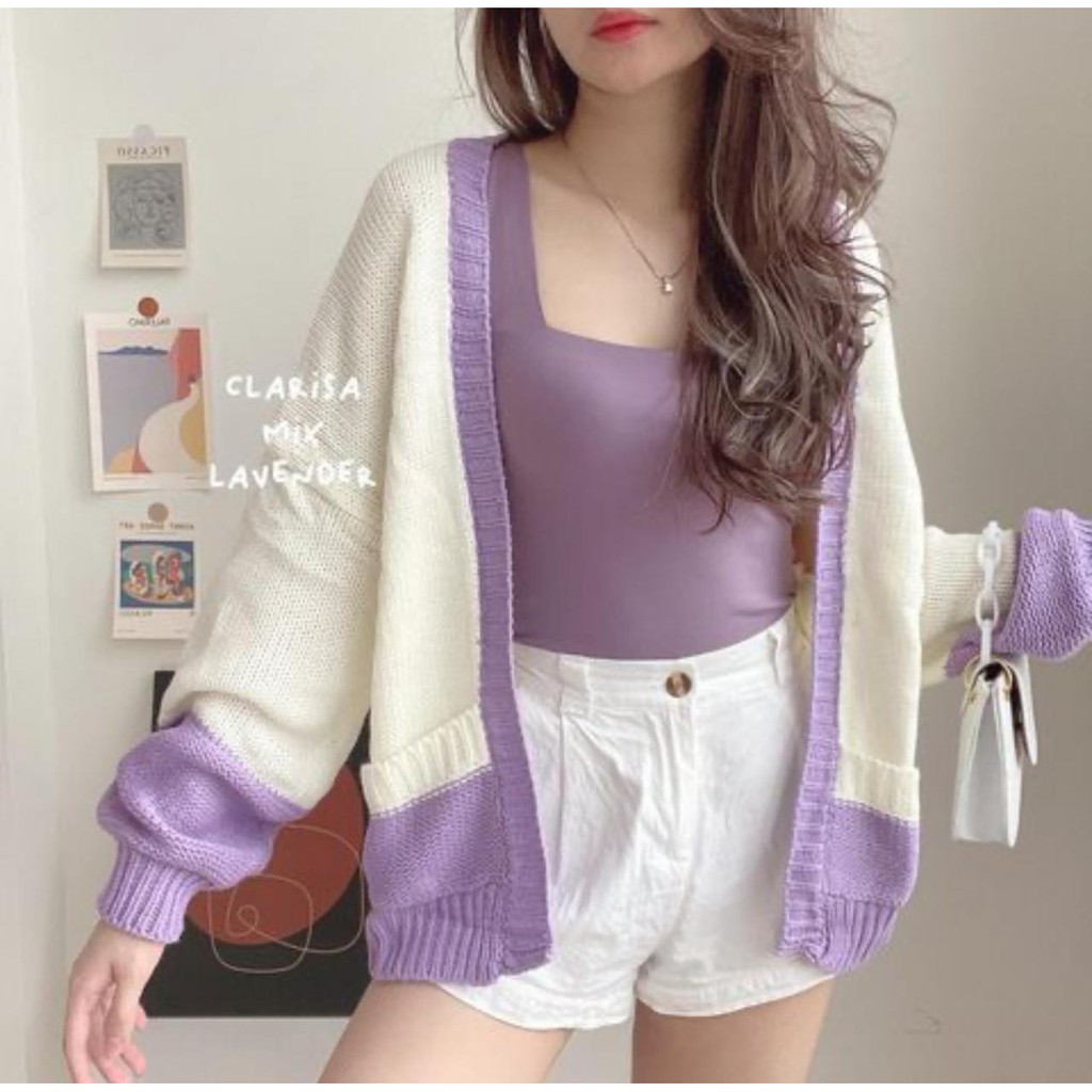 Clarisa rajut sweater pusatgrosir_solo/ outer CARDI knited termurah kekinian hits