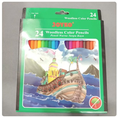 Pensil Warna 24 Joyko Woodless