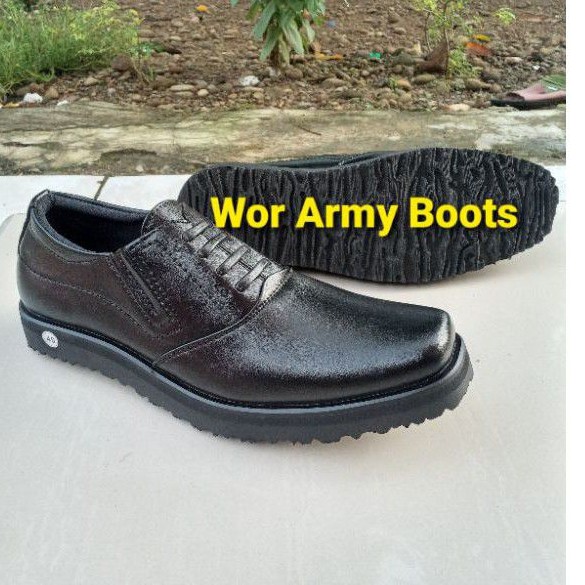 Sepatu PDH Dinas PC Tebal Sol Datar Pasir size 39 sampai 46 Wor Army Boots