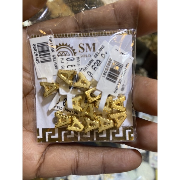 Charm Liontin Kalung Alfabet A-Z Emas asli kadar 700