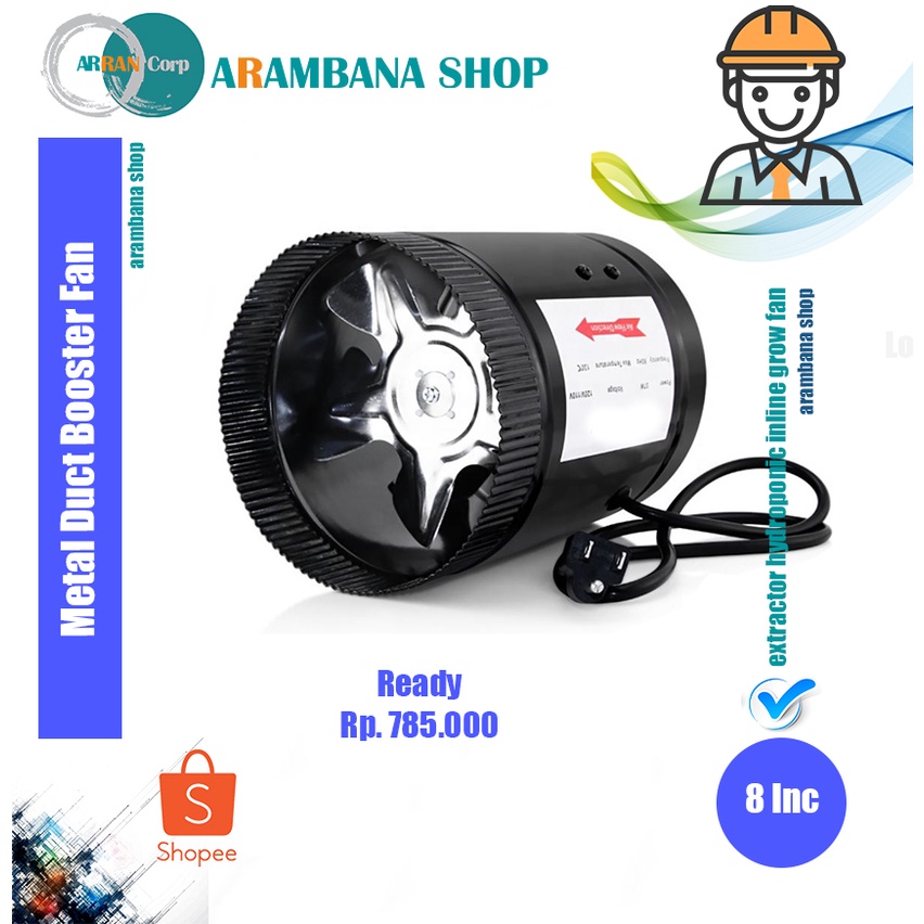 8 Inchi Inline duct fan metal duct booster fan